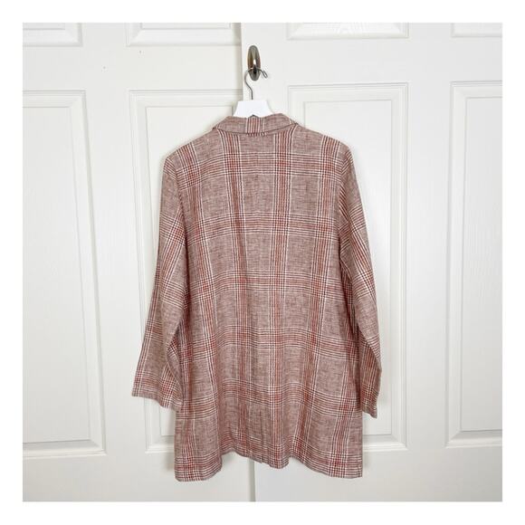 J. Jill Henna Plaid Relaxed Linen Boyfriend Blazer NWT - Picture 7 of 12